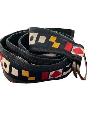Nautical Signals Flag Webbed Ribbon Belt -Navy Blue - Measures 46” NEW Men's